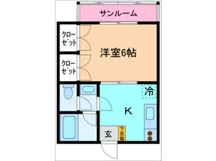 ファイン西金沢I(1K/1階)の間取り写真