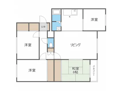 メゾンドルチェ北大西A棟(4LDK/5階)の間取り写真