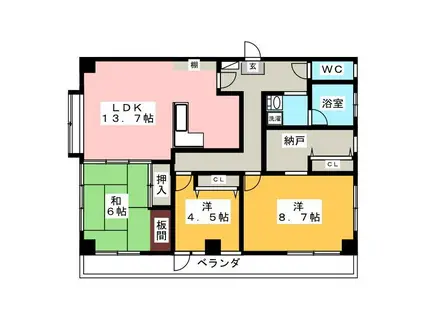 ほうれんそう(3SLDK/3階)の間取り写真