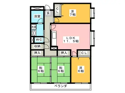 リバーサイド鎌倉(4LDK/3階)の間取り写真