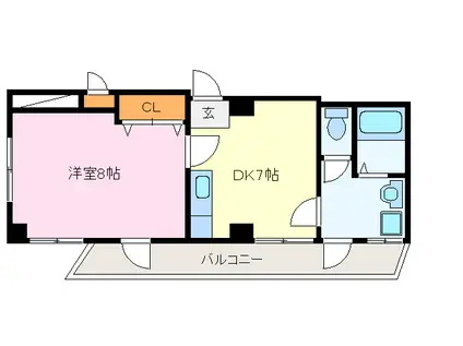 インペリアル宮後(1DK/3階)の間取り写真