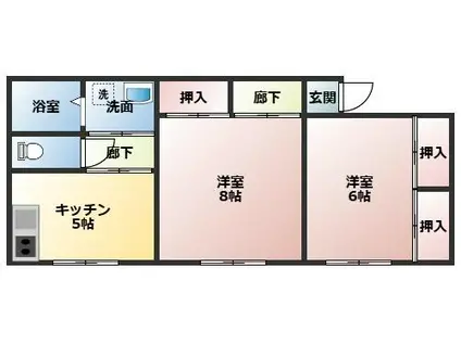 セルフYAMAMOTO(2DK/2階)の間取り写真