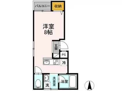 DELIGHT富田町(ワンルーム/2階)の間取り写真