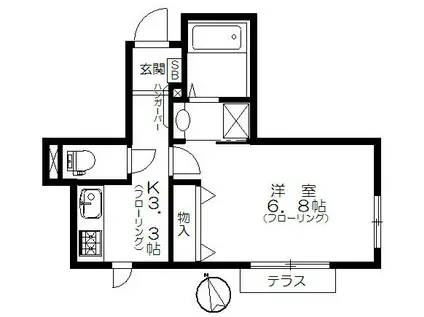 MATSUNOKI TERRACE(1K/1階)の間取り写真