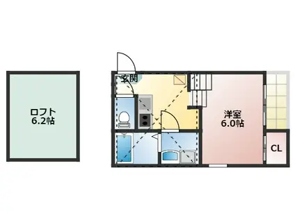 HARUKI荘(1SK/2階)の間取り写真