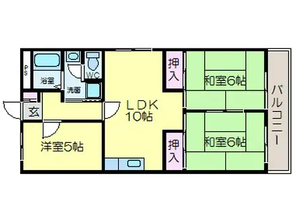 グロリアハイツOZAWAガレージ1区画付(3LDK/3階)の間取り写真