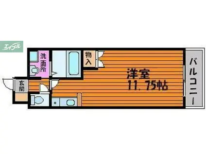 ロイヤルレピュート東島田(ワンルーム/5階)の間取り写真