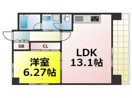 S-FORT桜川(1LDK/8階)の間取り写真