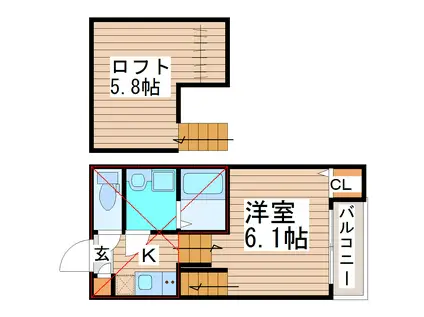ハーモニーテラス表柴田町II(1K/1階)の間取り写真