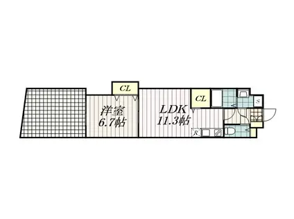 スぺランザ新検見川(1LDK/1階)の間取り写真
