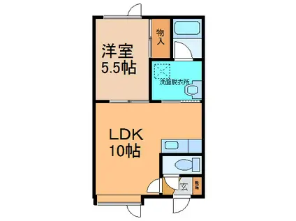 M-IIマンション(1LDK/1階)の間取り写真