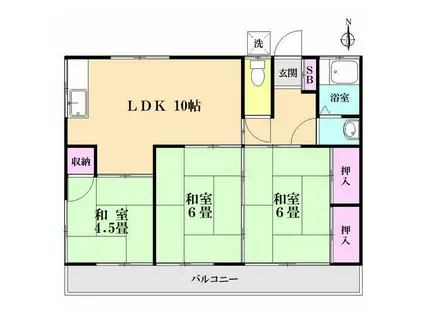 第2有宏荘(3LDK/2階)の間取り写真