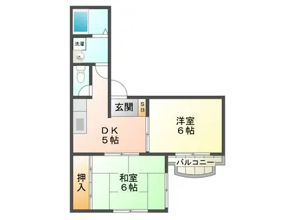 レジデンスタイコー(2DK/3階)の間取り写真