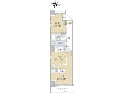 ラ・クラッセ札幌シティイースト(2LDK/2階)の間取り写真