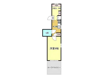 サンナバタ一番町(2K/2階)の間取り写真