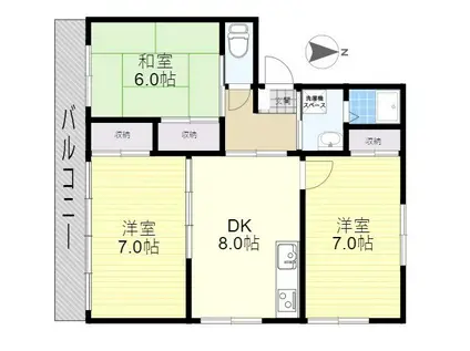 石崎ハイツ(3DK/1階)の間取り写真