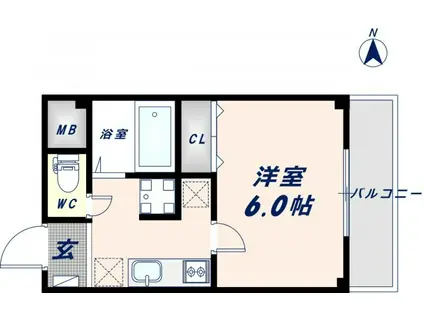 ハイツシャイニングN(ワンルーム/2階)の間取り写真