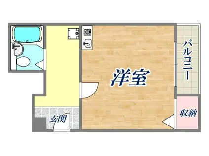 メゾントキワ曙(ワンルーム/2階)の間取り写真