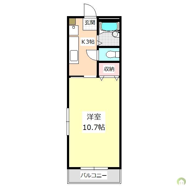 レジデンス南昭和(1K/4階)の間取り写真