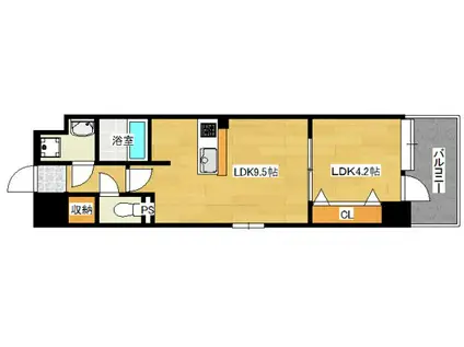 LIFEMENTK小網町(1LDK/5階)の間取り写真