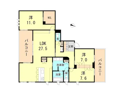 メゾン御影郡家之杜(3LDK/3階)の間取り写真