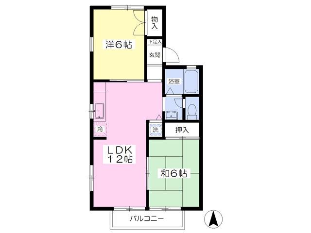 セジュール・セブンシーズ(2LDK/2階)の間取り写真