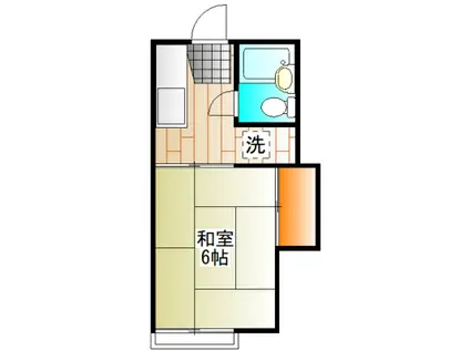 ヴィラホワイト(1K/2階)の間取り写真