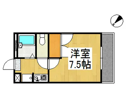 オアシス中島(1K/1階)の間取り写真