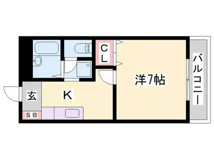 ハイツ緑苑(1K/1階)の間取り写真