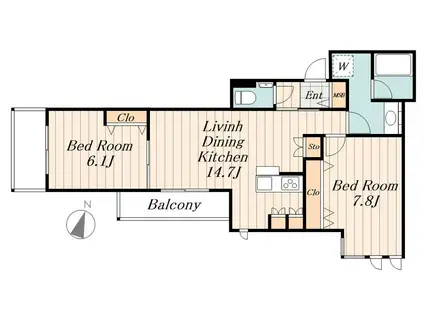 LS PLUS 豊玉南(2LDK/4階)の間取り写真