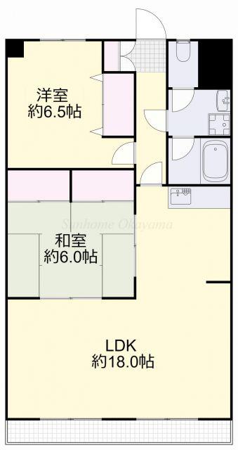 コスモハイツ関(2LDK/8階)の間取り写真