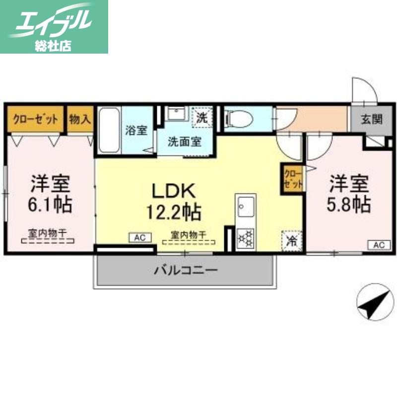HOPE LODGE K(2LDK/3階)の間取り写真