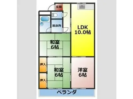 グランドビル永吉(3DK/3階)の間取り写真