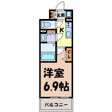 N.S ZEAL大曽根(1K/11階)の間取り写真