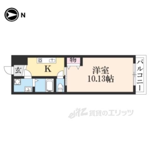 ＪＲ山陰本線 二条駅 徒歩15分 5階建 築10年(1K/1階)の間取り写真