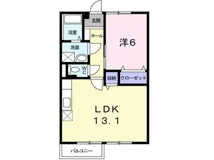 アネックス S(1LDK/2階)の間取り写真