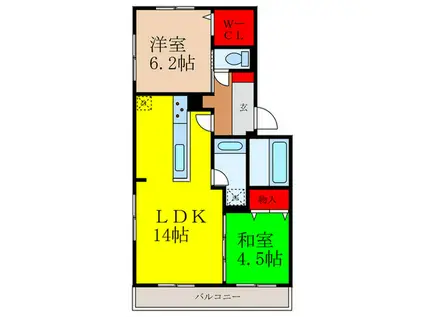 LUNA SOLEIL渋谷(2LDK/2階)の間取り写真
