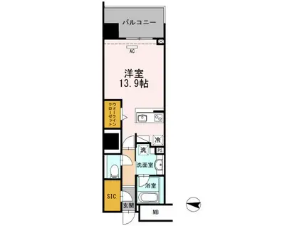 セントラルレジデンス(ワンルーム/5階)の間取り写真