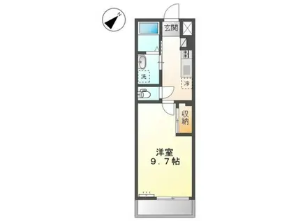 スカイコート(1K/2階)の間取り写真