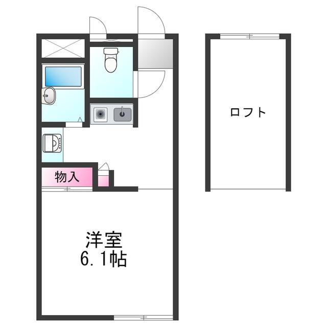 レオパレスロフォス(1K/2階)の間取り写真