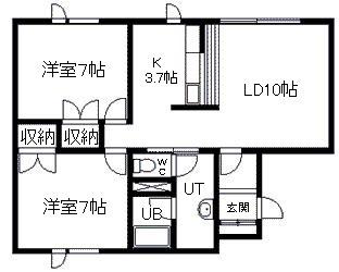 宮下25(2LDK/1階)の間取り写真