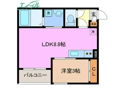 REGALEST白須賀(1LDK/1階)の間取り写真