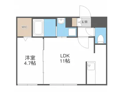 NICO(1LDK/5階)の間取り写真