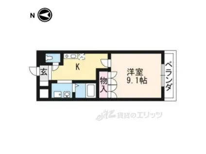 サンパレス(1K/3階)の間取り写真