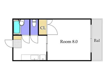 パルミラ平田(1K/3階)の間取り写真