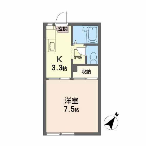 コーポ青山K(1K/1階)の間取り写真