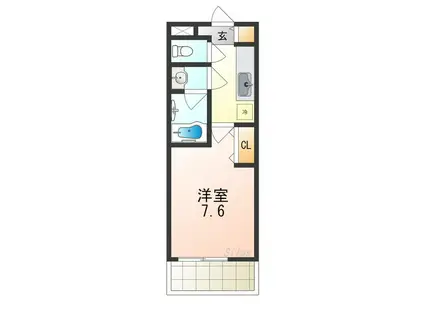 エクセレント浜寺(1K/1階)の間取り写真