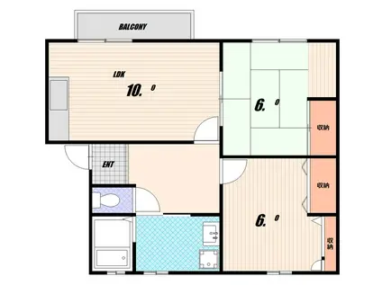 コニー行幸(2LDK/1階)の間取り写真