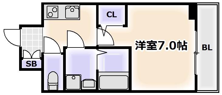 LUMINOUS桜川(1K/6階)の間取り写真