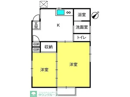 ホワイトハウス(2K/1階)の間取り写真